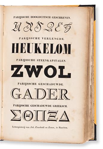 [SPECIMEN BOOK — JOH. ENSCHEDE EN ZONEN]. Proebe van Drukletteren. Haarlem, 1841.
